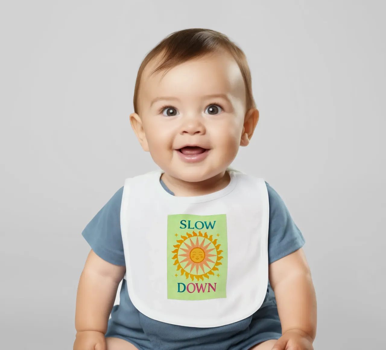 slow down baby bib by Britania