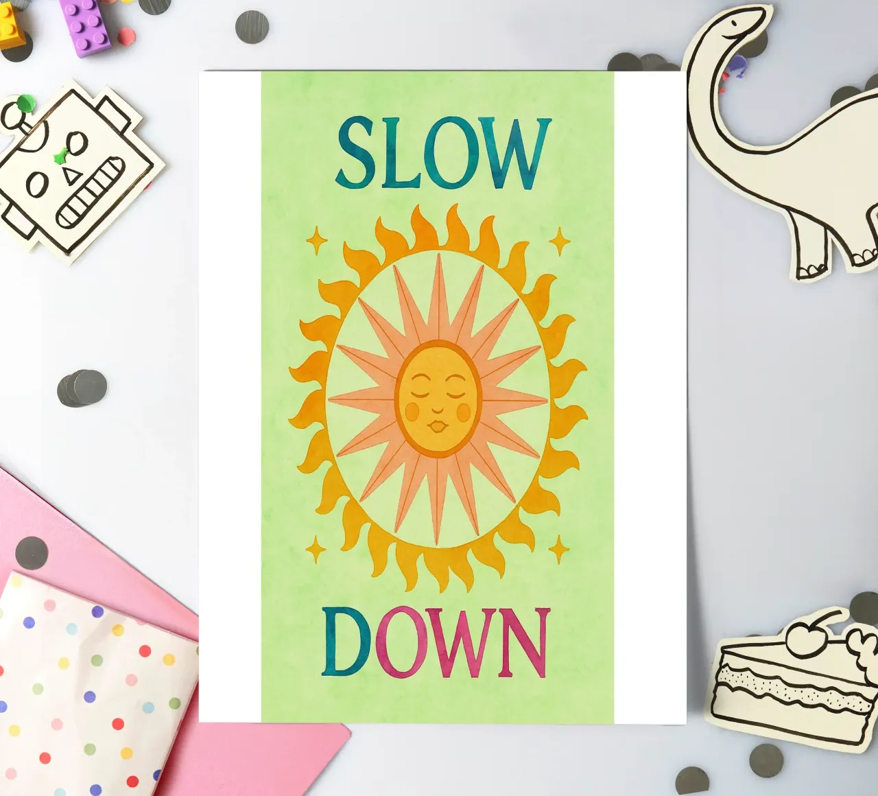 slow down sticker sheet by Britania
