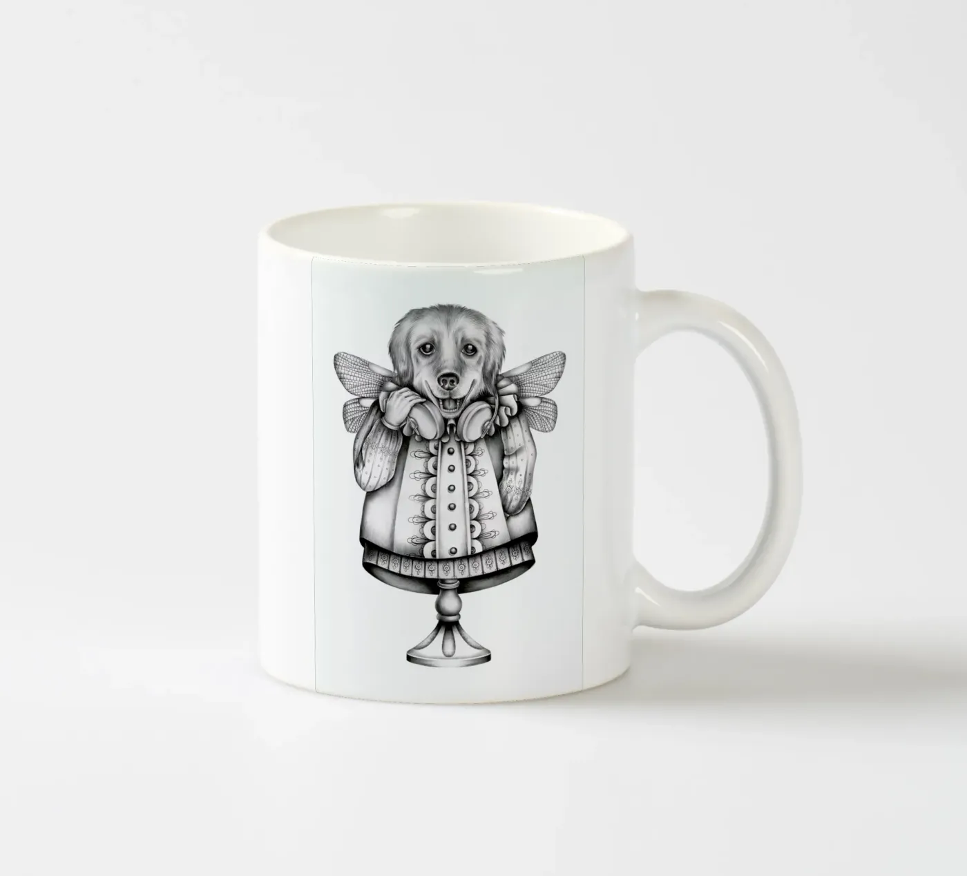 Dog ceramic mug by Maria Vdovichenko