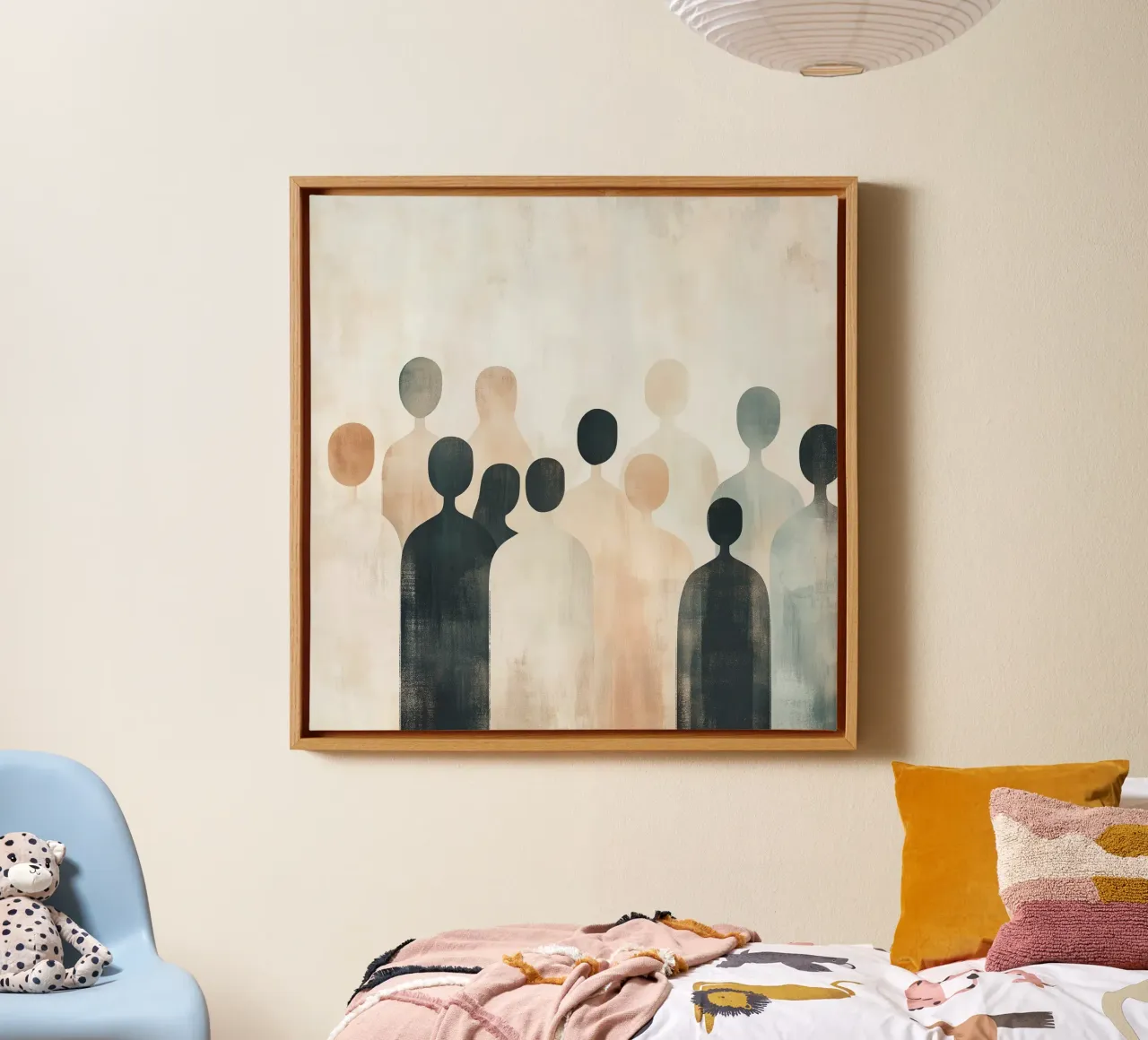 Mensen abstract canvas met Baklijst van Pictura