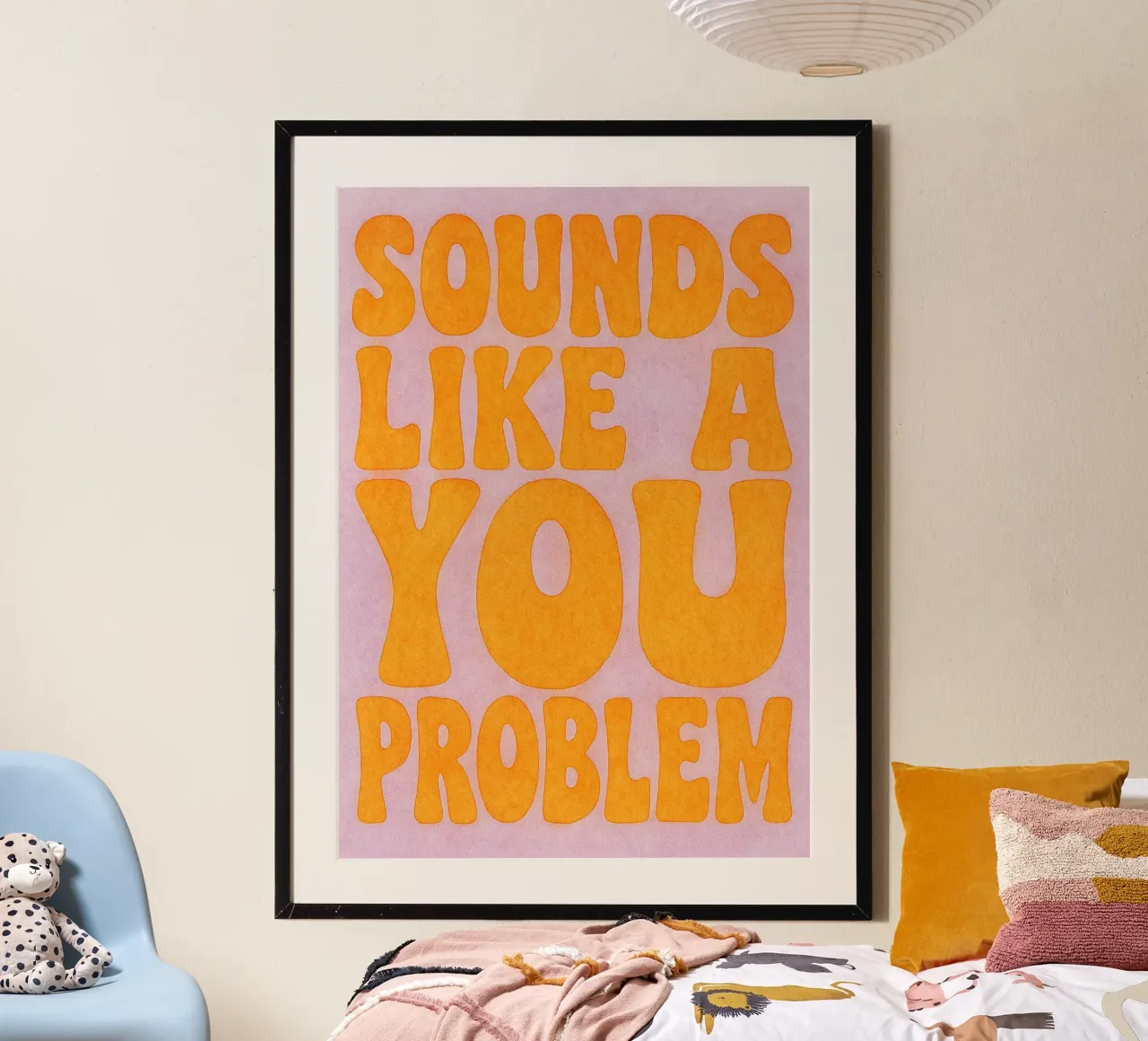 klinkt als jouw problemen poster met houten frame van Britania