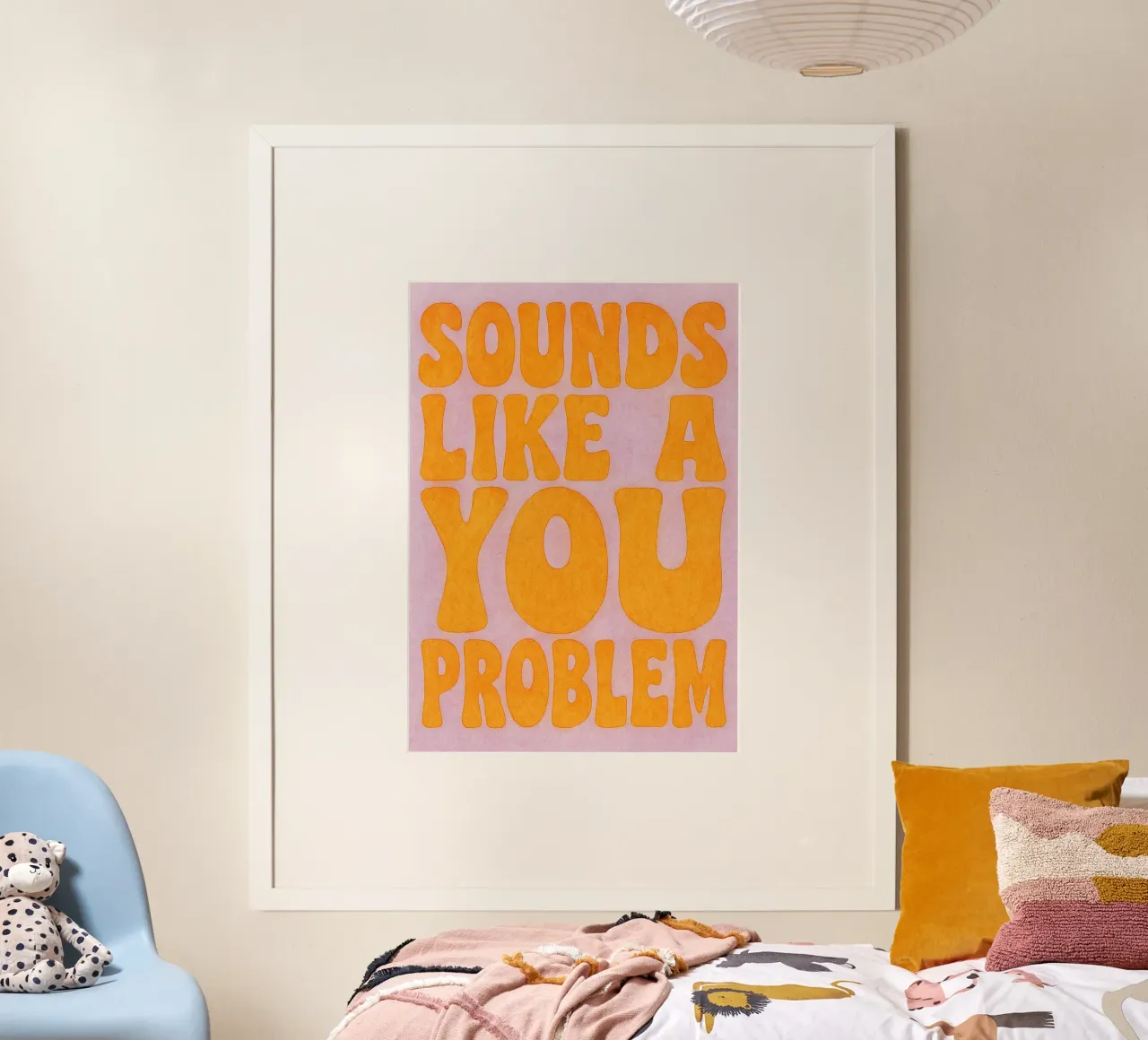 klinkt als jouw problemen poster met houten frame van Britania