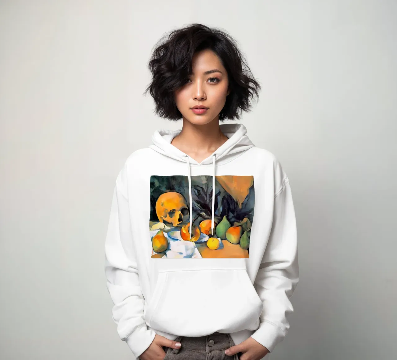 Teschio e frutta di Paul Cézanne felpa con cappuccio da kaitlinparkershop