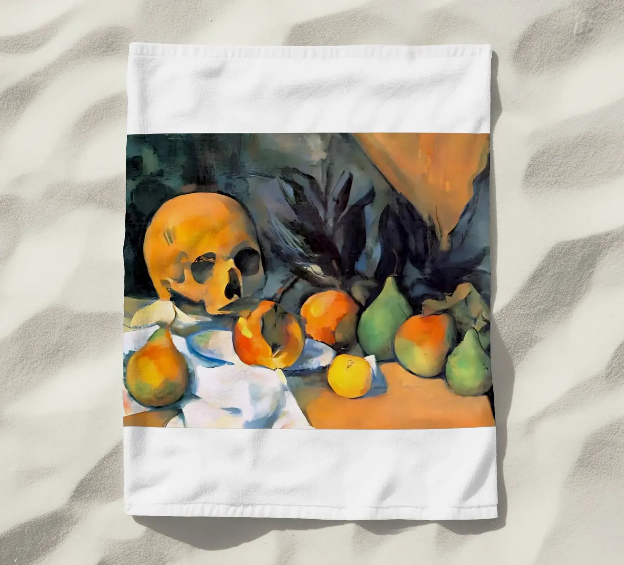 Teschio e frutta di Paul Cézanne telo mare da kaitlinparkershop