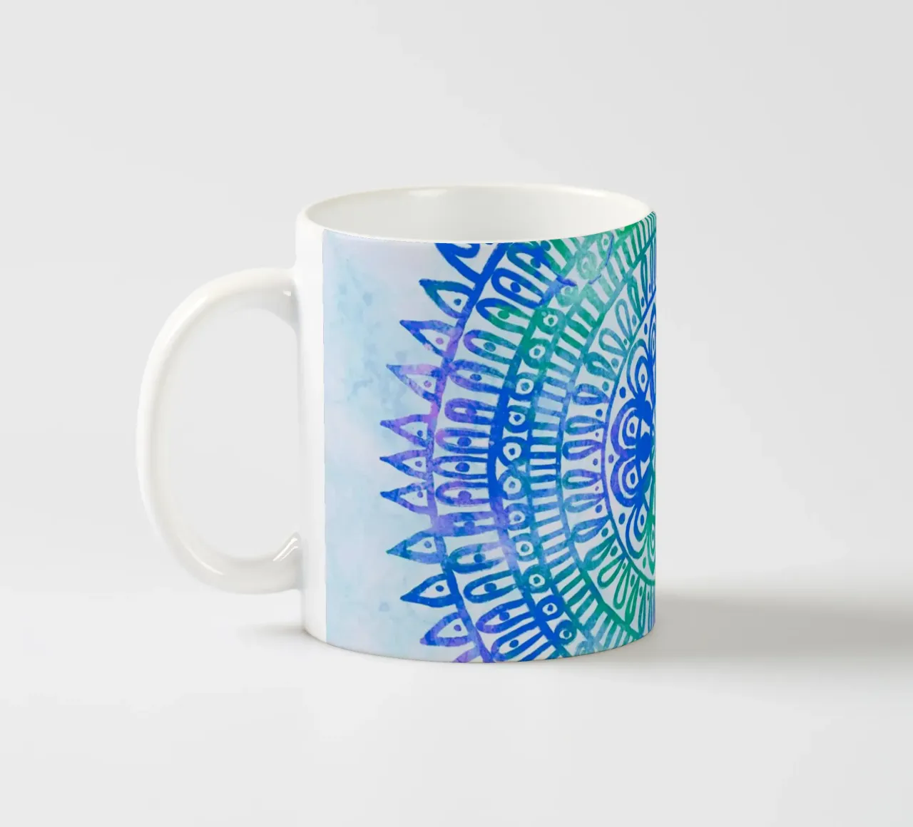 Aquarell Mandala in Blau tazza in ceramica da Petra Lang
