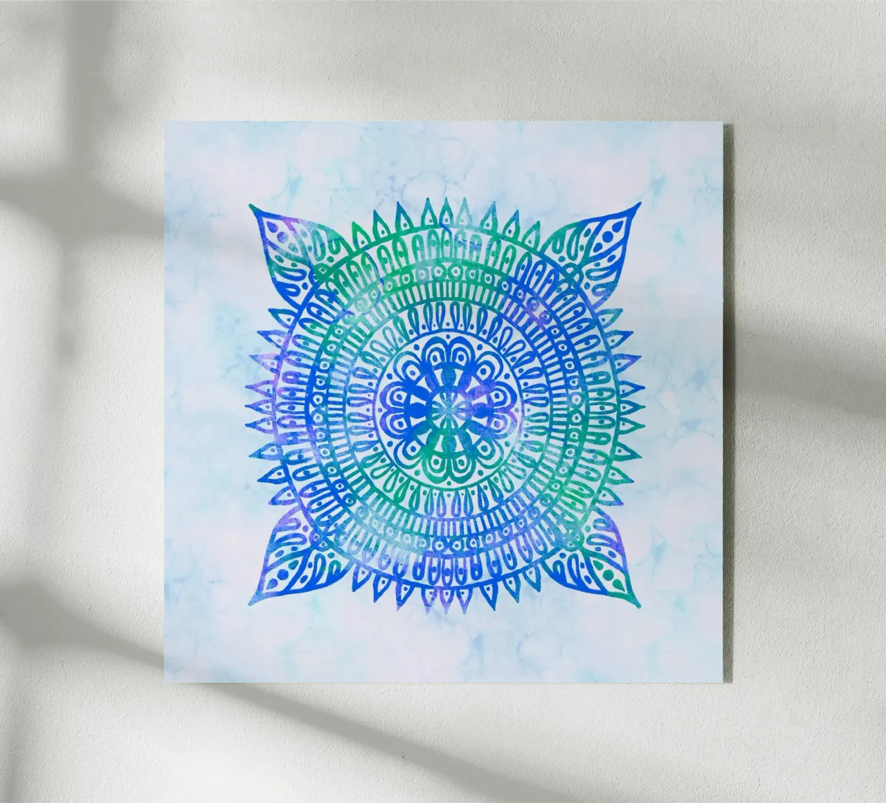 Aquarell Mandala in Blau plexiglass da Petra Lang