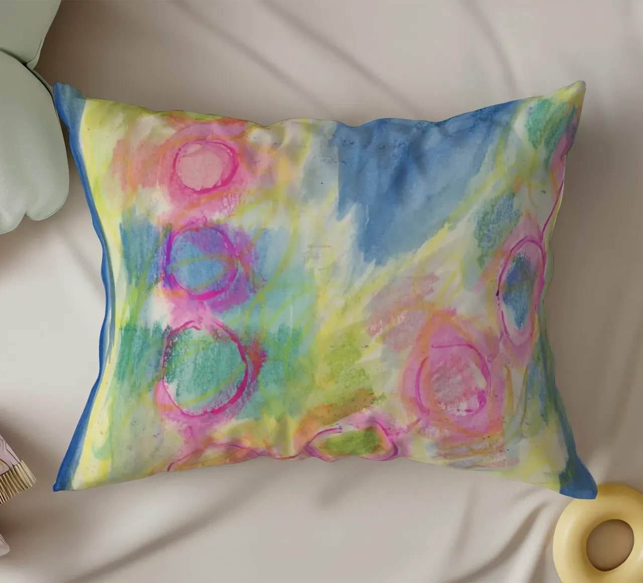 Abstract fairy lights decorative cushion by Nica Colorie