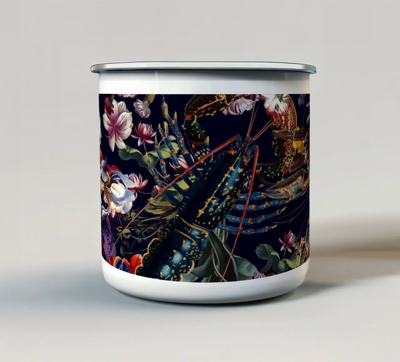 Floral Lobsters tazza in smalto da burcukorkmazyurek