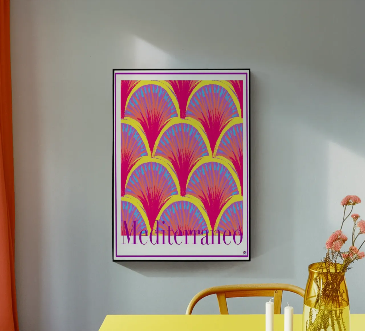 Mediterraneo Bunte Bögen Mallorca style acrylic glass by Nica Colorie