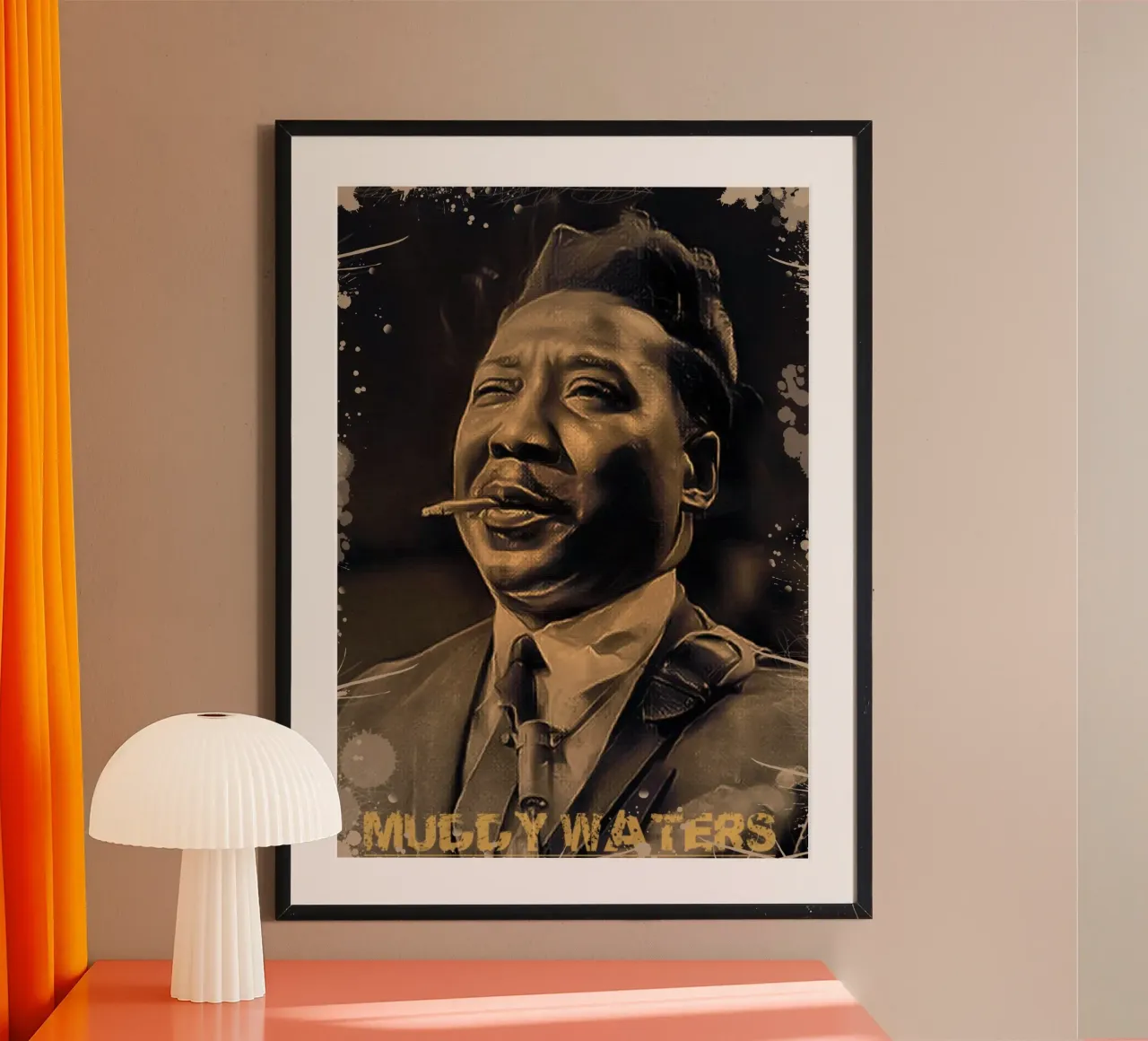 Muddy Waters vintage poster con telaio in legno da Lembayung art