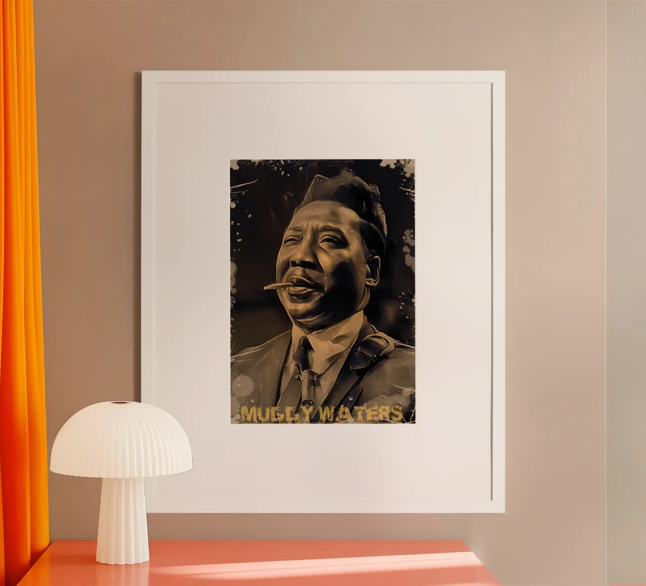 Muddy Waters vintage poster con telaio in legno da Lembayung art