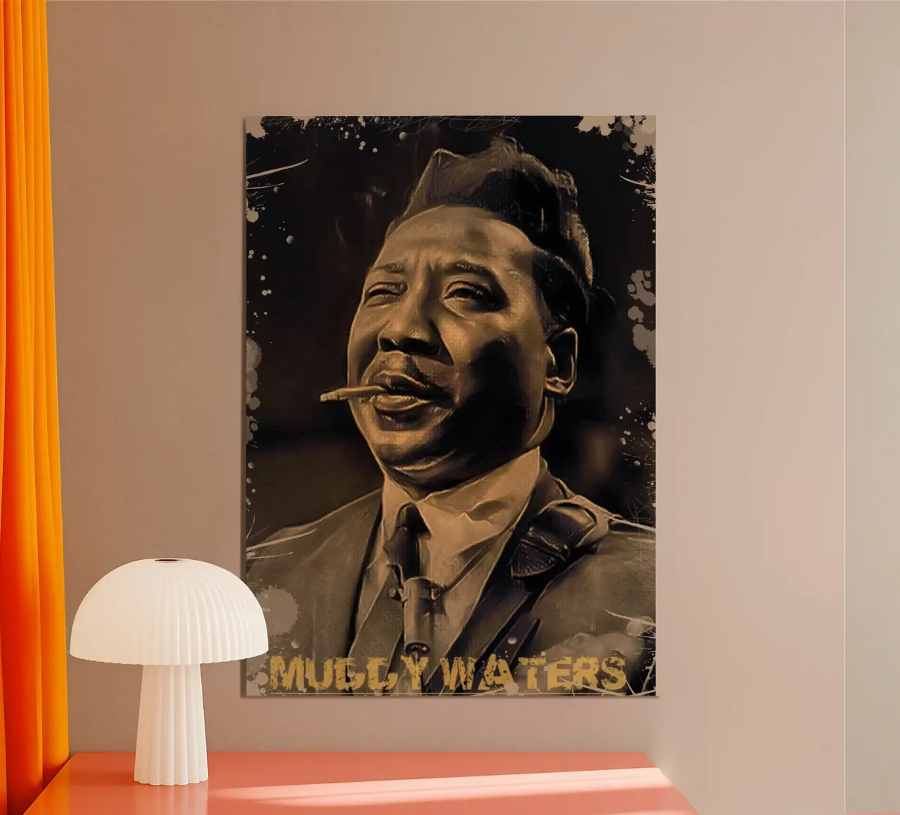 Muddy Waters vintage poster con telaio in legno da Lembayung art