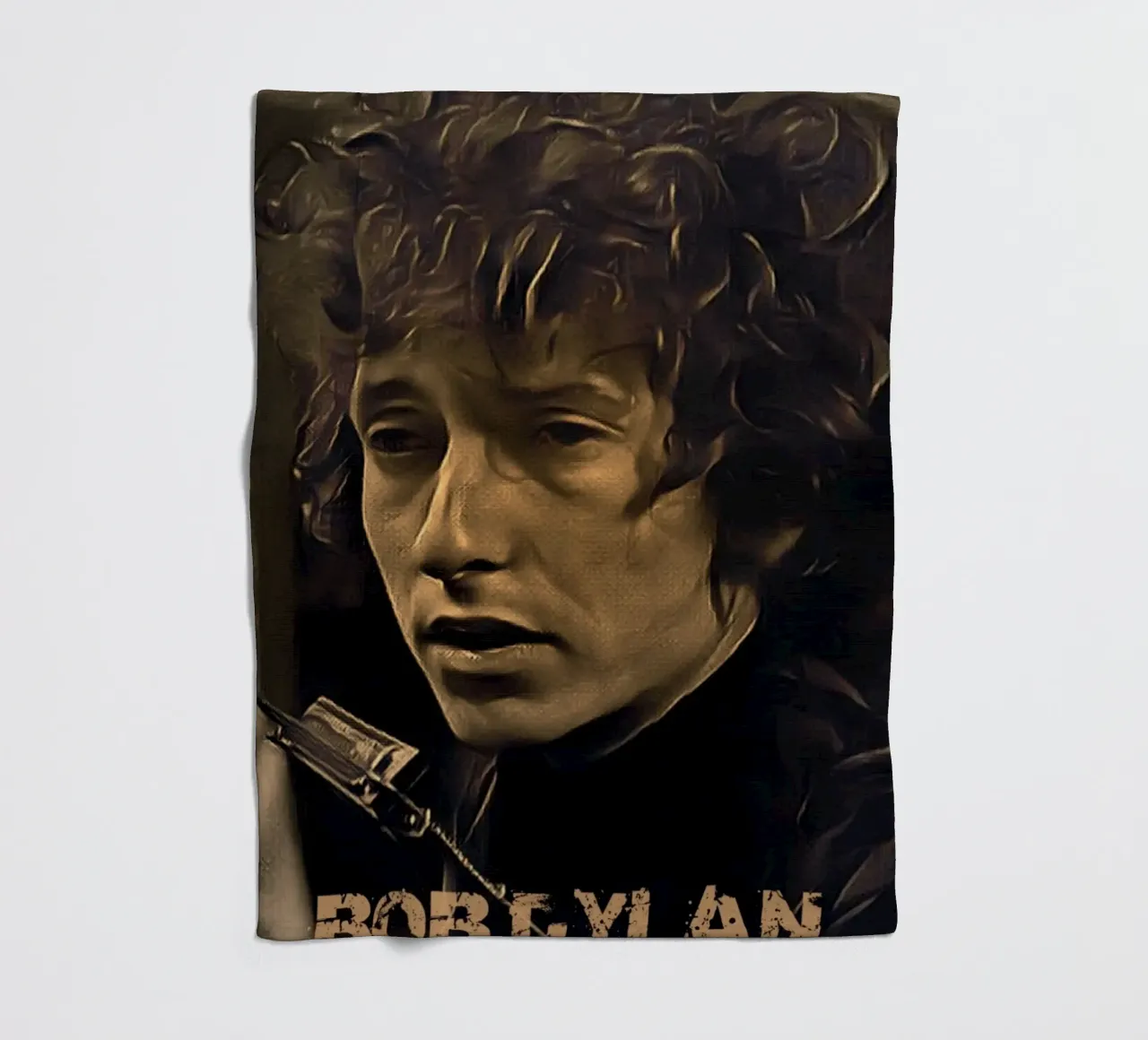Bob Dylan vintage fleece blanket by Lembayung art