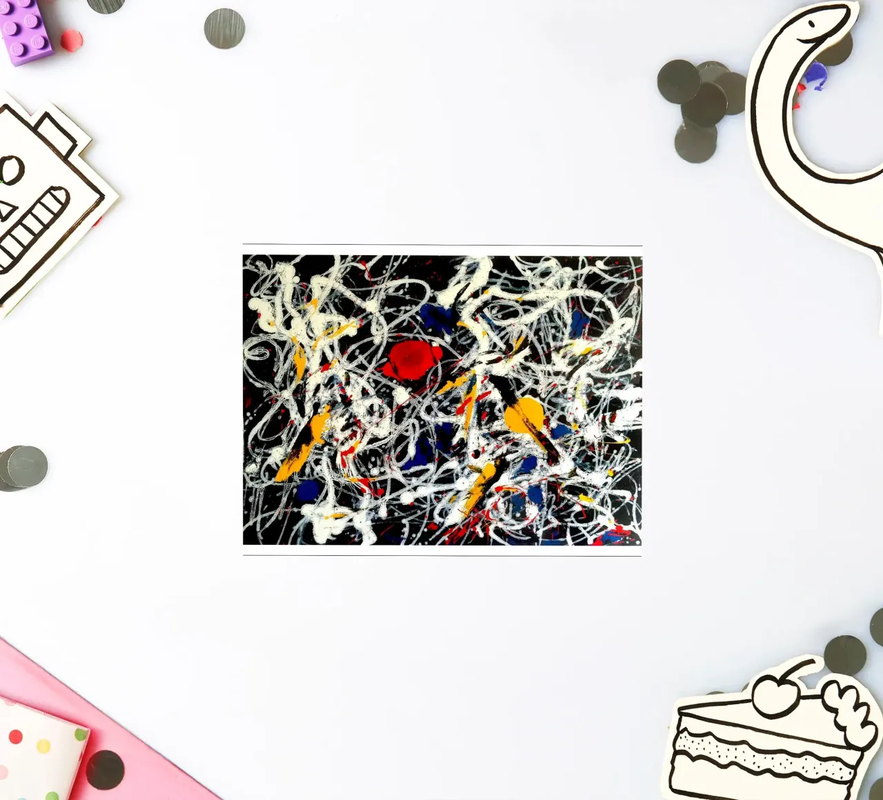 Numéro 15 - Rouge, gris, blanc, jaune autocollant de Corene Morar