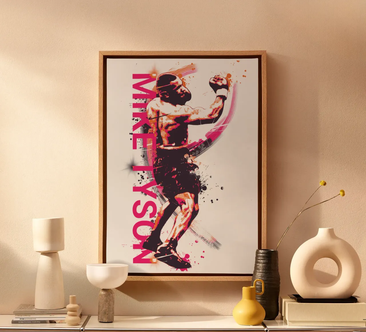 Mike Tyson boxing legend tela con Cornice a cassetta da Lembayung art