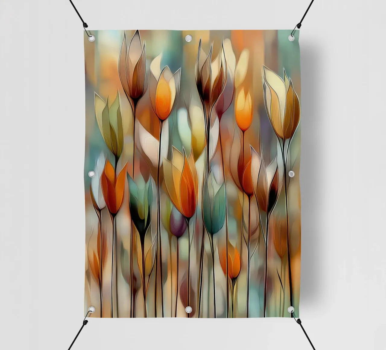 Fiori astratti telo in pvc da Pictura
