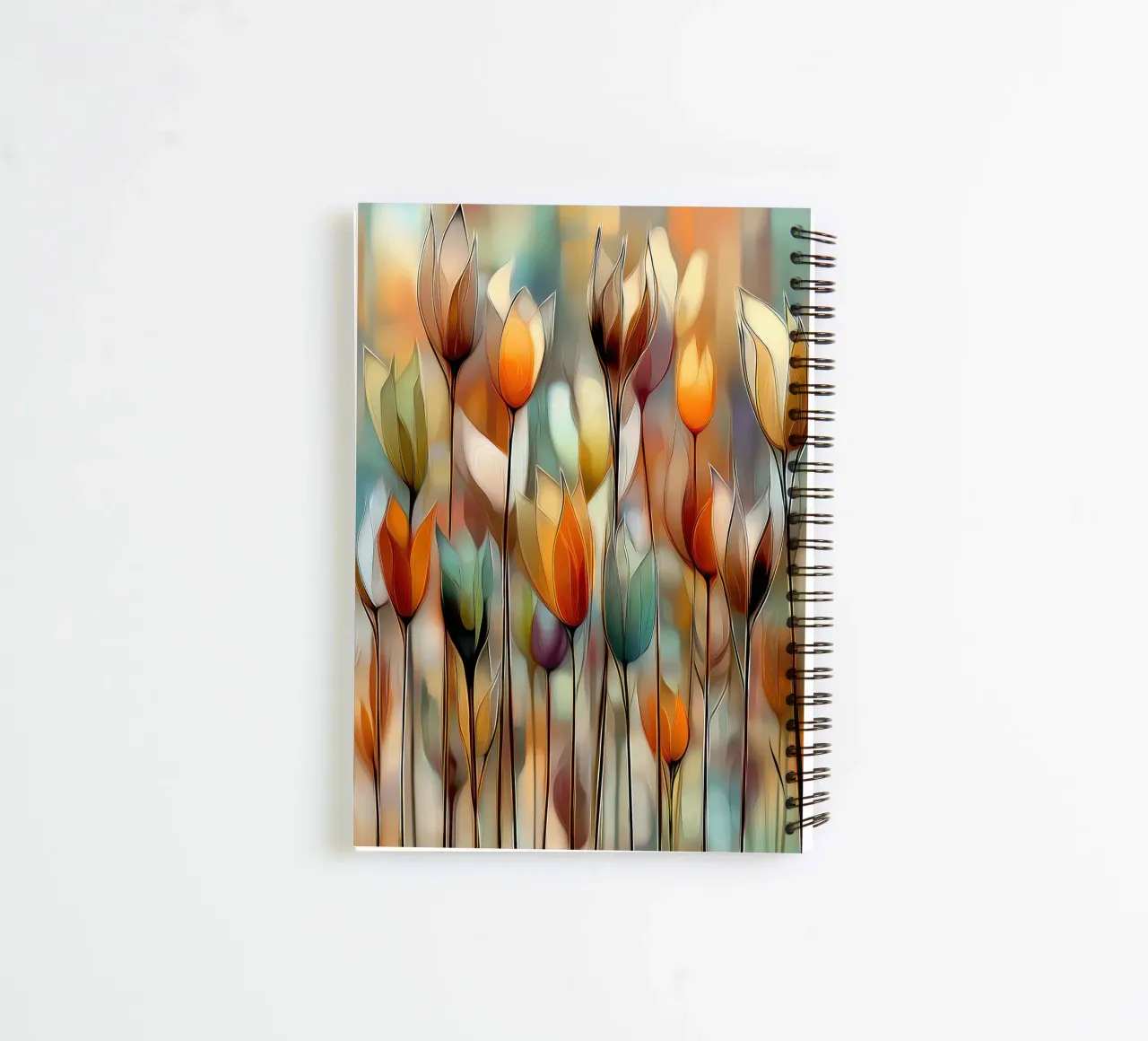 Flowers abstract spiral notebook by Pictura