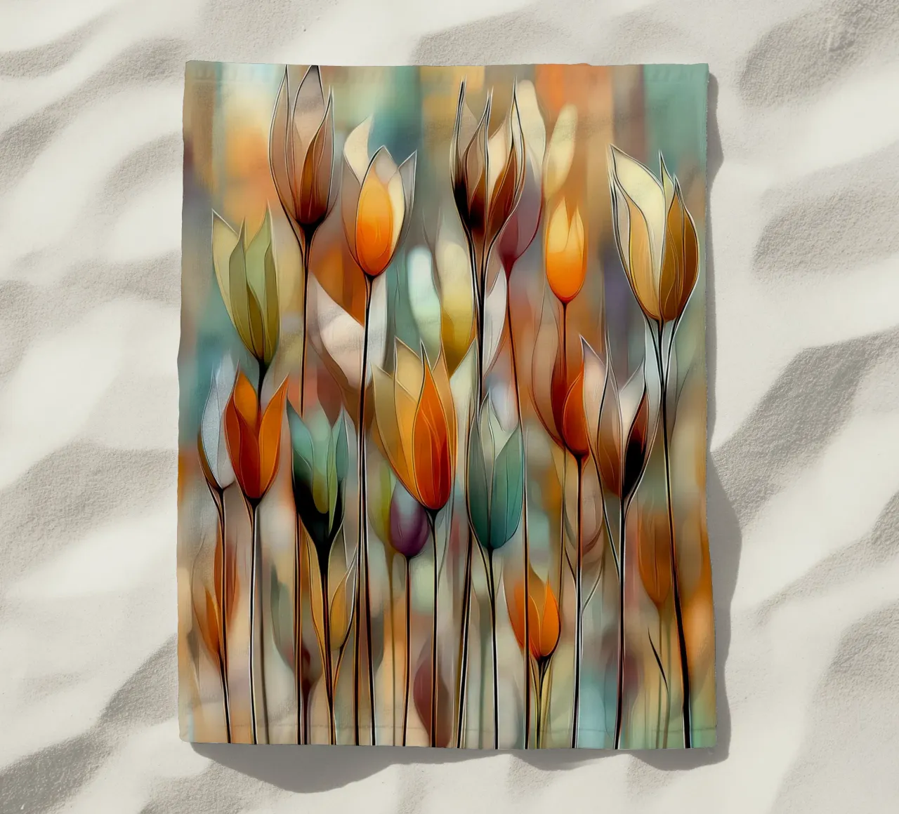Fiori astratti telo mare da Pictura