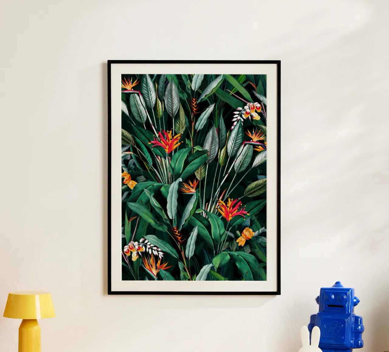 Midnight Garden V poster con telaio in legno da burcukorkmazyurek