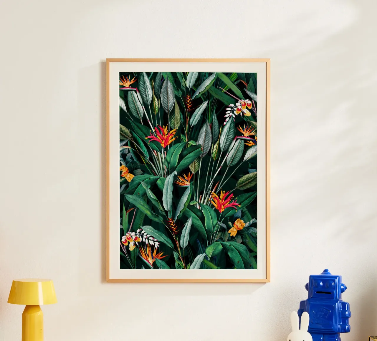 Midnight Garden V poster con telaio in legno da burcukorkmazyurek