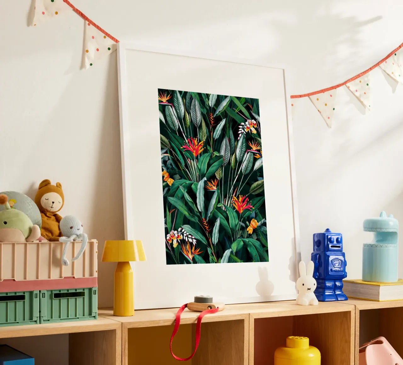 Midnight Garden V poster con telaio in legno da burcukorkmazyurek