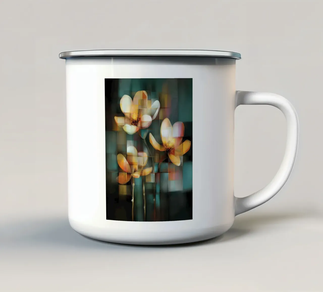 Fiori astratti tazza in smalto da Pictura