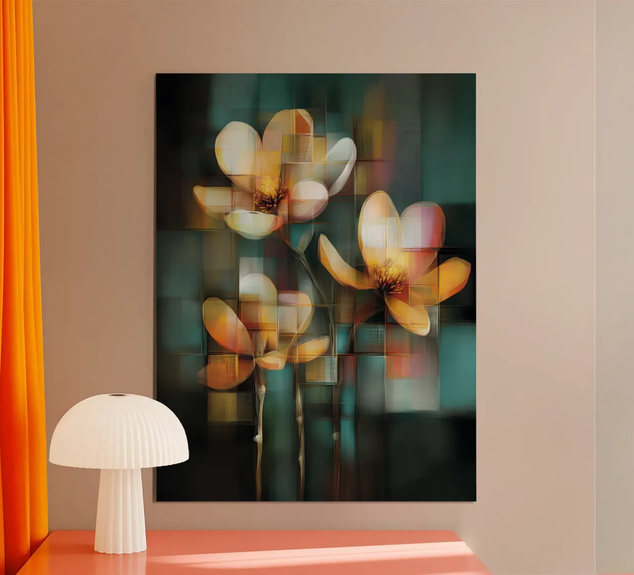 Fiori astratti poster con telaio in plastica da Pictura