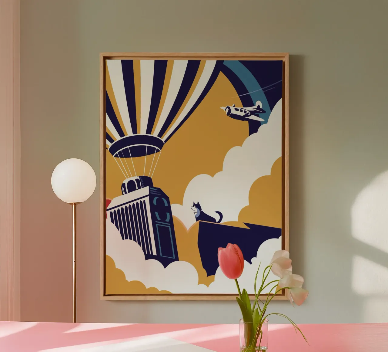 Luchtballon canvas met Baklijst van STORE PRESENCE