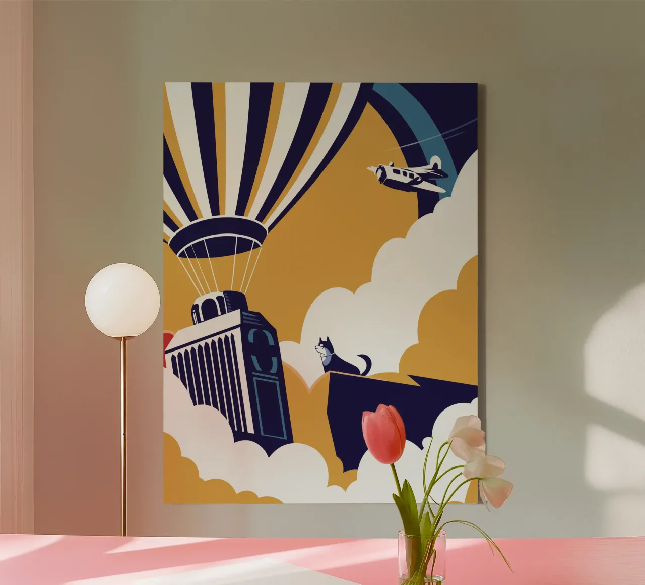 Luchtballon canvas met Baklijst van STORE PRESENCE