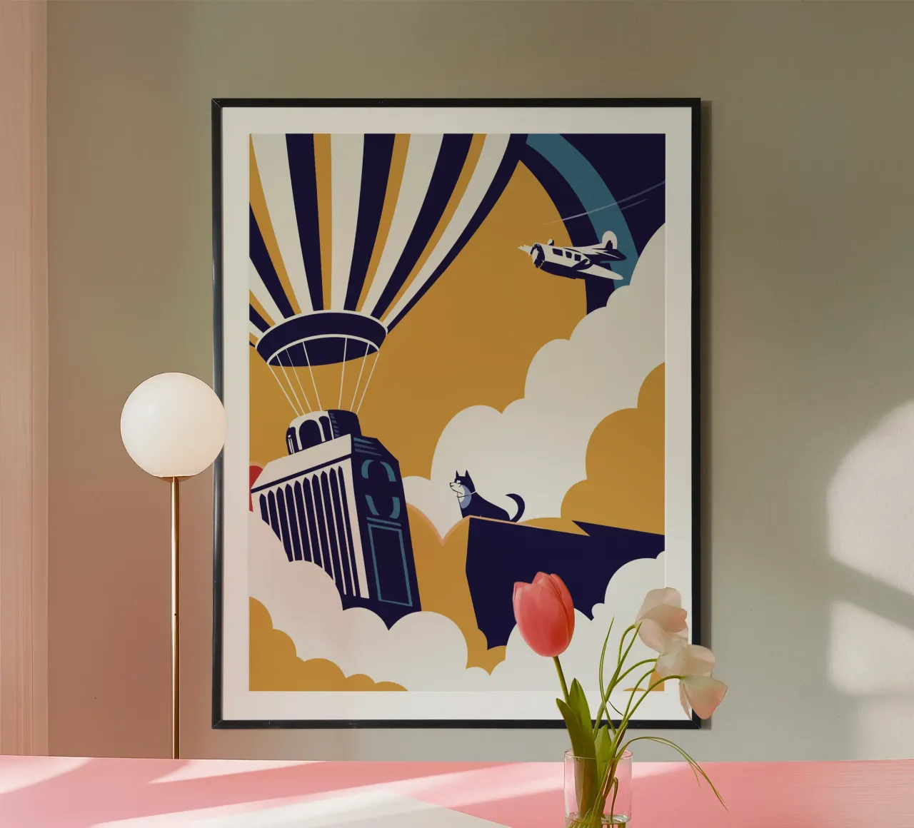 Mongolfiera poster con telaio in plastica da STORE PRESENCE