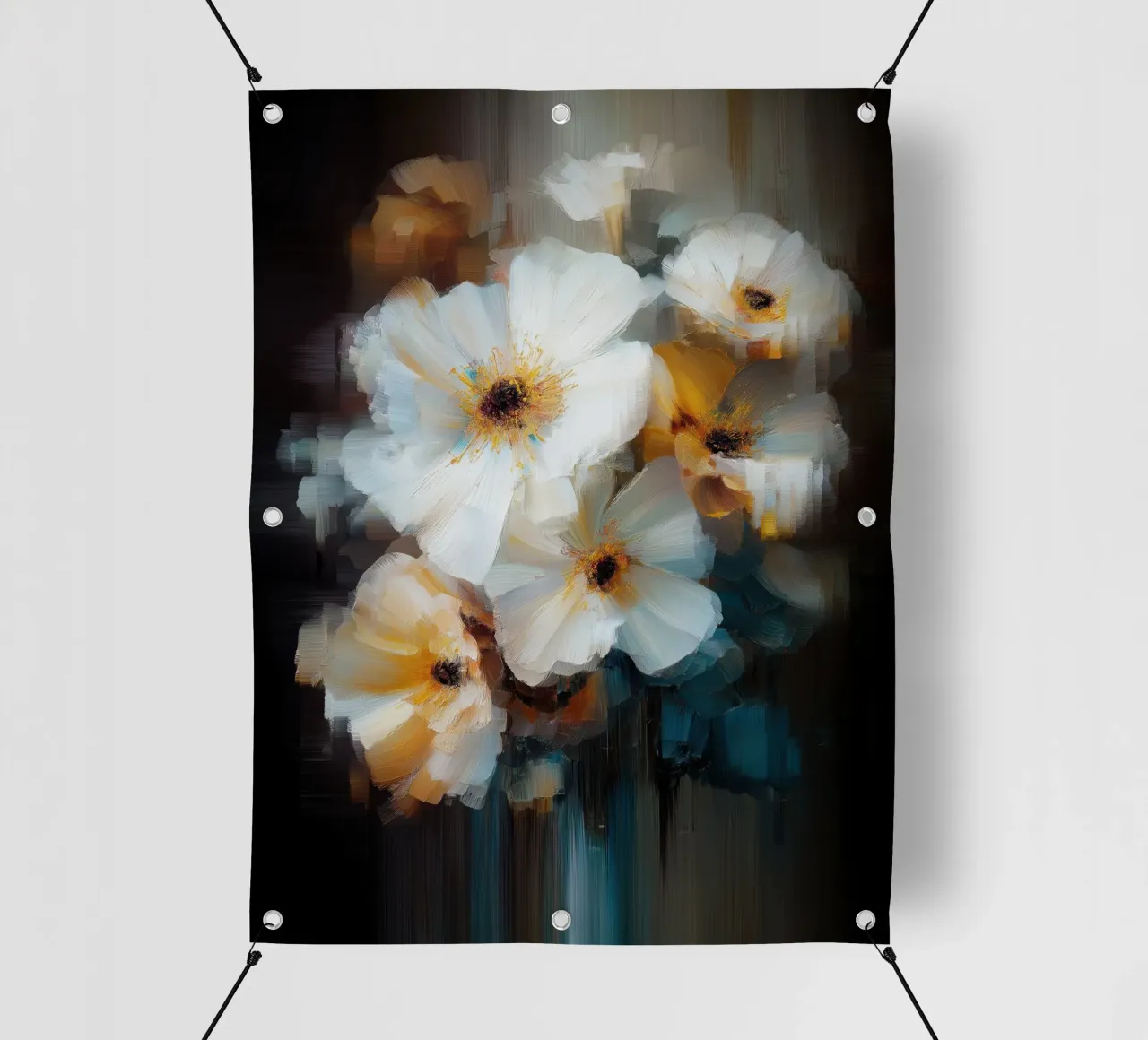 Fiori bianchi telo in pvc da Pictura