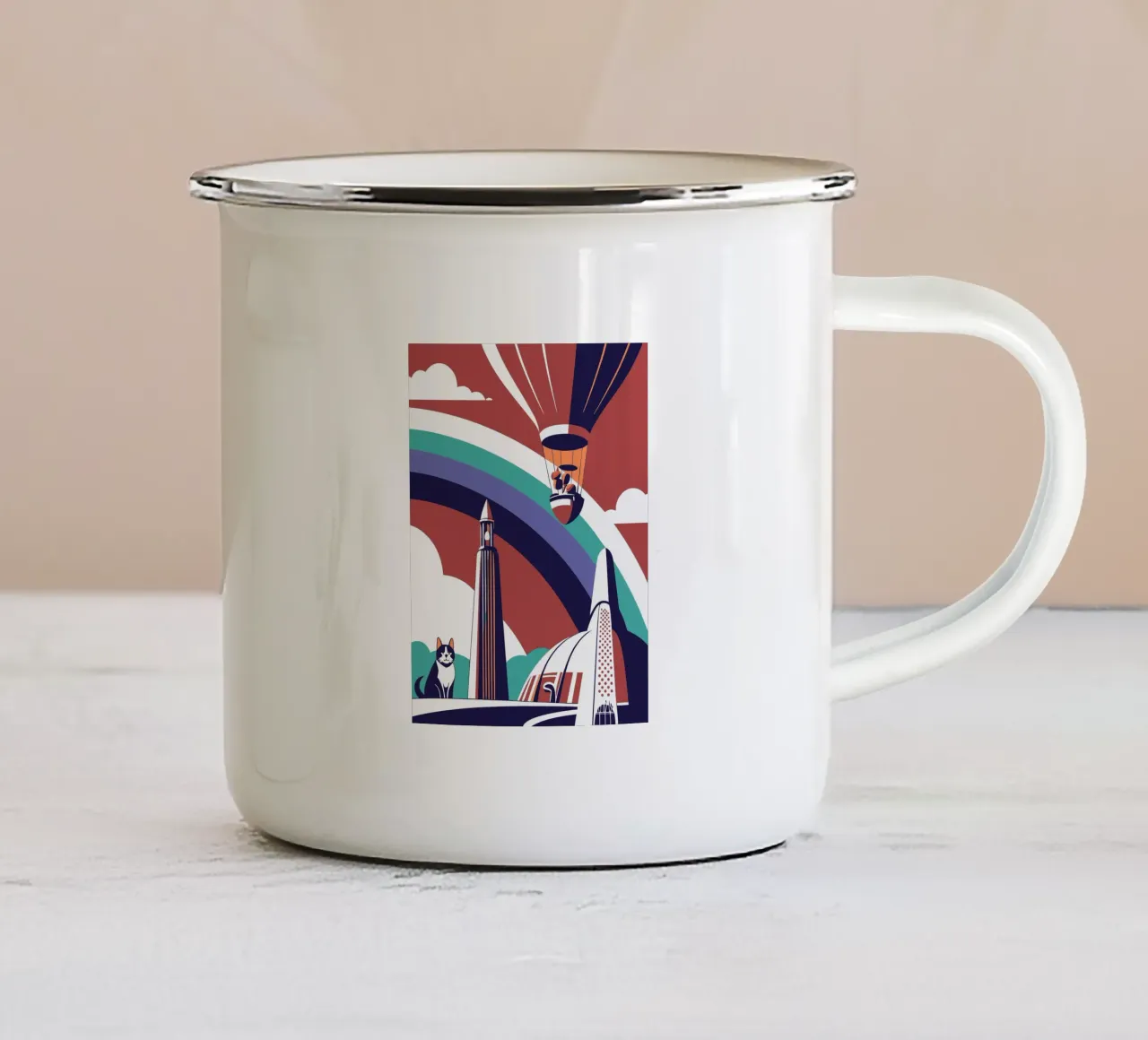 Mongolfiera tazza in smalto da STORE PRESENCE