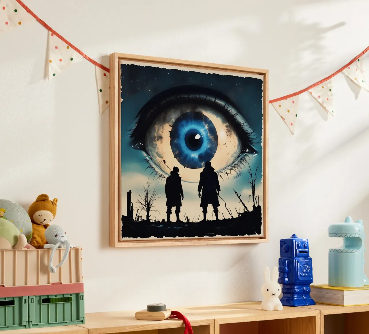 Oog_1 canvas met Baklijst van AI-Portraits by LK