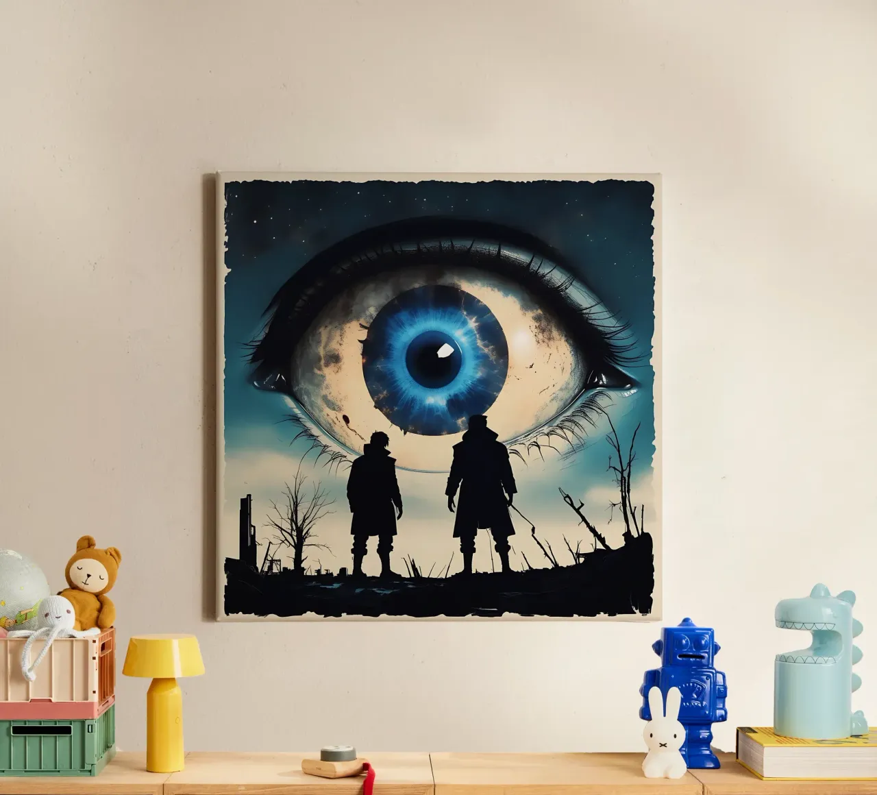 Oog_1 canvas met Baklijst van AI-Portraits by LK