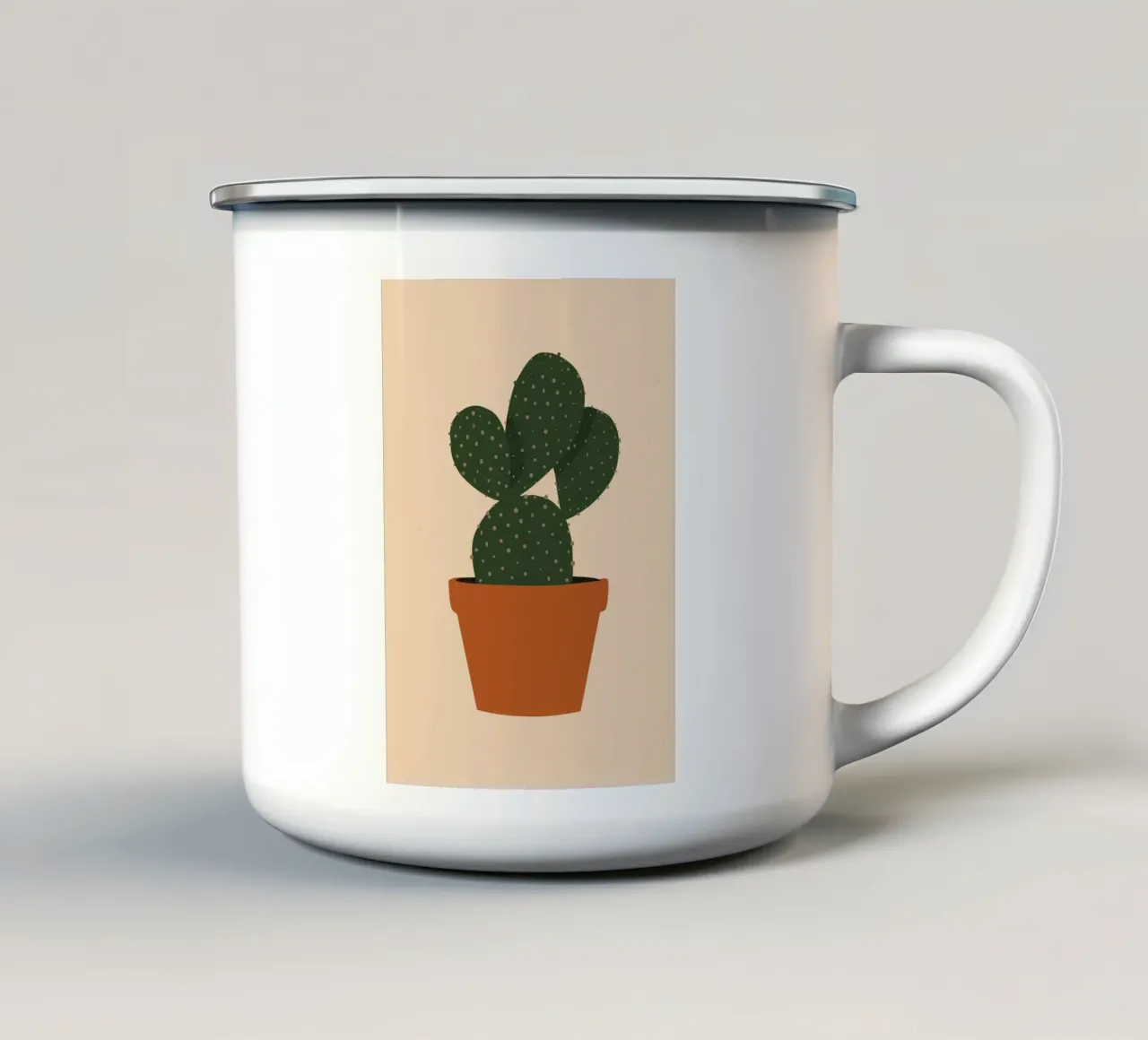 Cactus in Terracotta Pot tazza in smalto da Larry