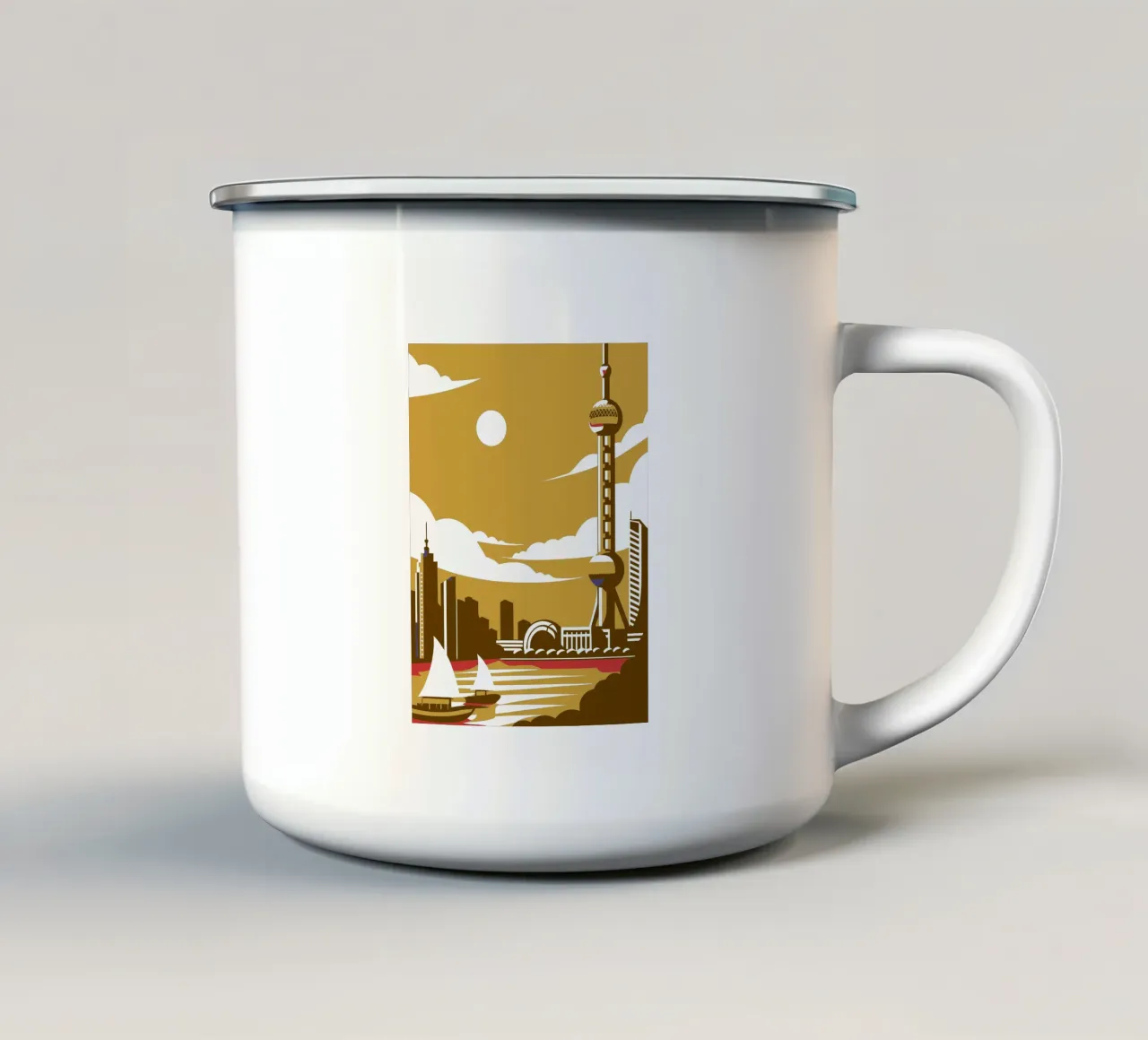 Città di Shanghai tazza in smalto da STORE PRESENCE