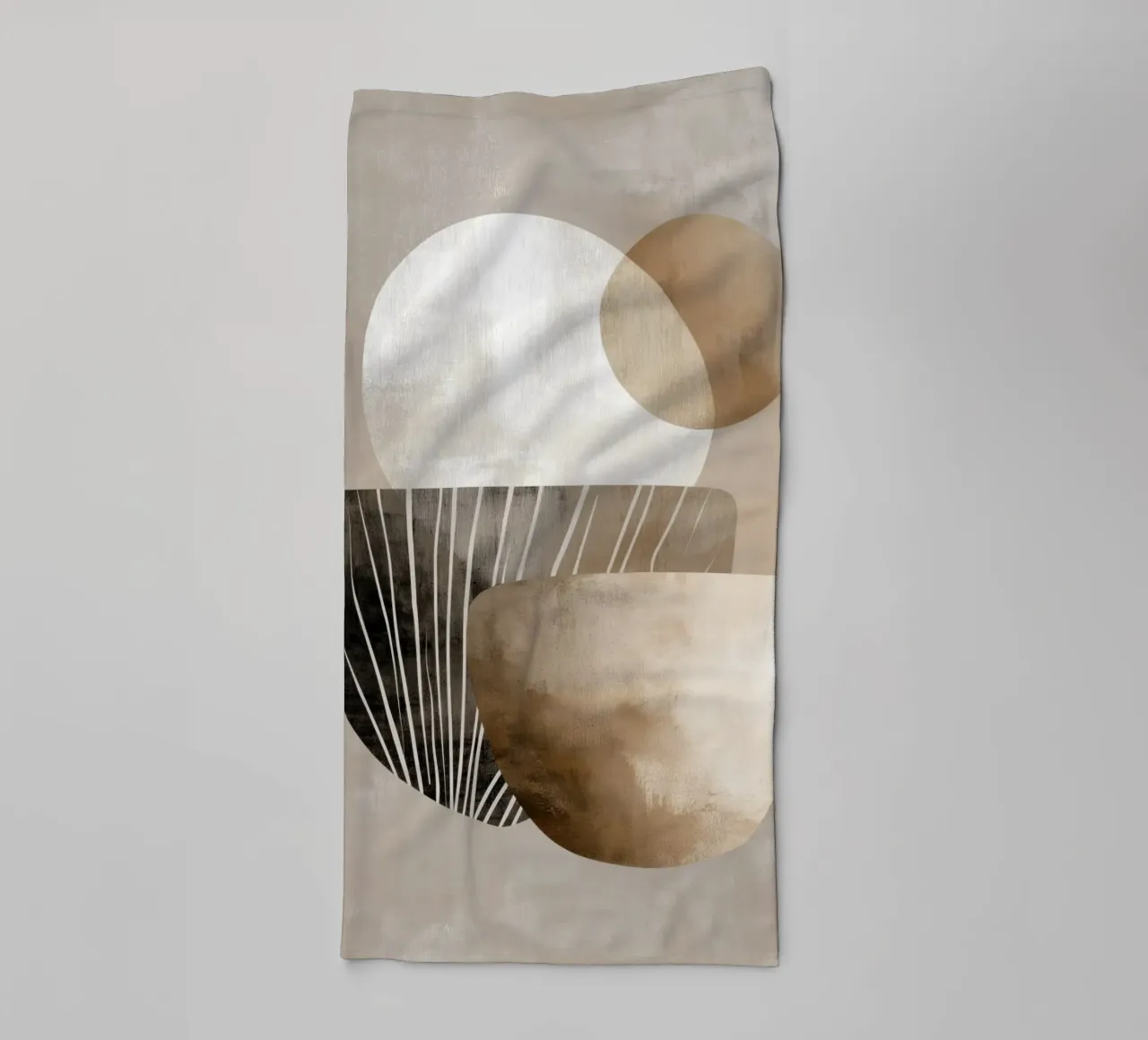Abstract bruin badhanddoek van Pictura