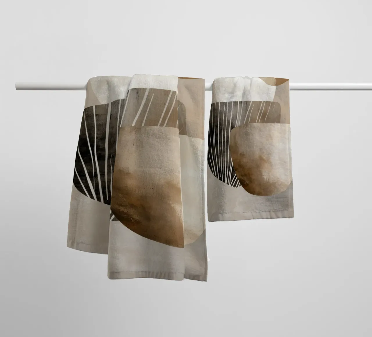 Abstract bruin badhanddoek van Pictura
