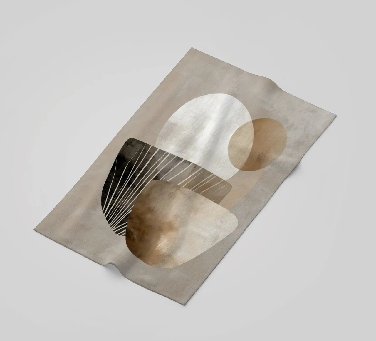 Abstract brown beach towel by Pictura
