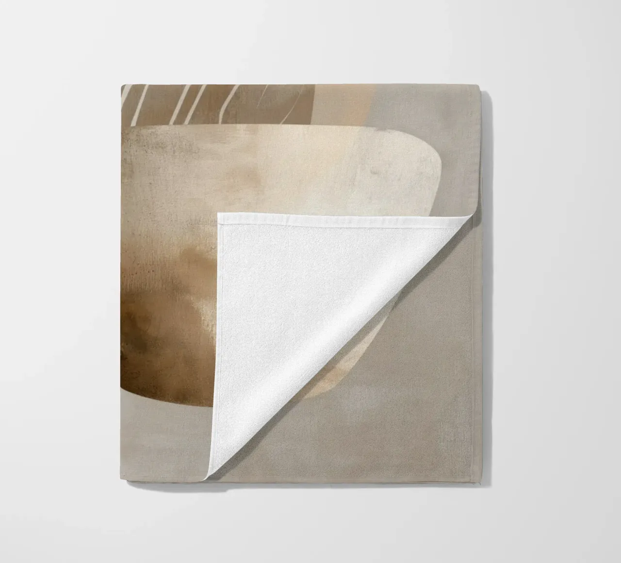 Abstract brown beach towel by Pictura