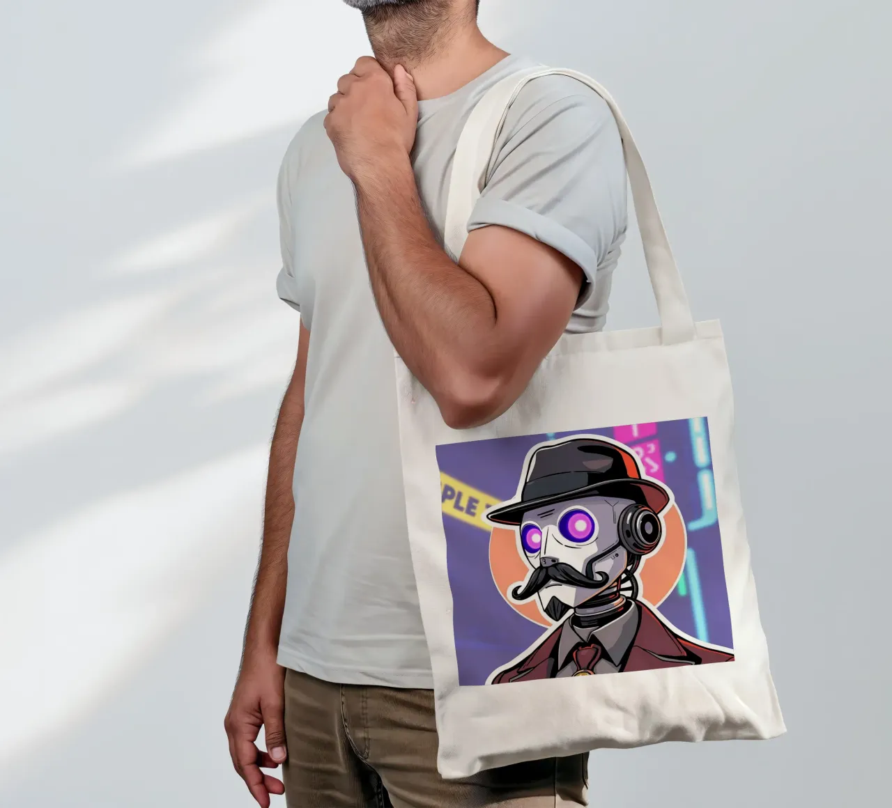 Roboter_1 borsa in juta da AI-Portraits by LK