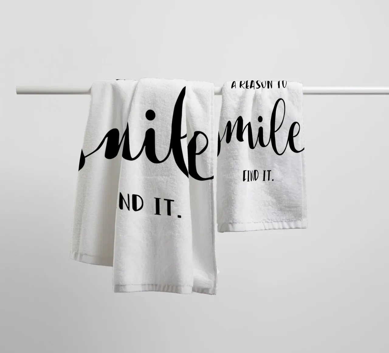 typography inspirational quote towel by Mary Bennett