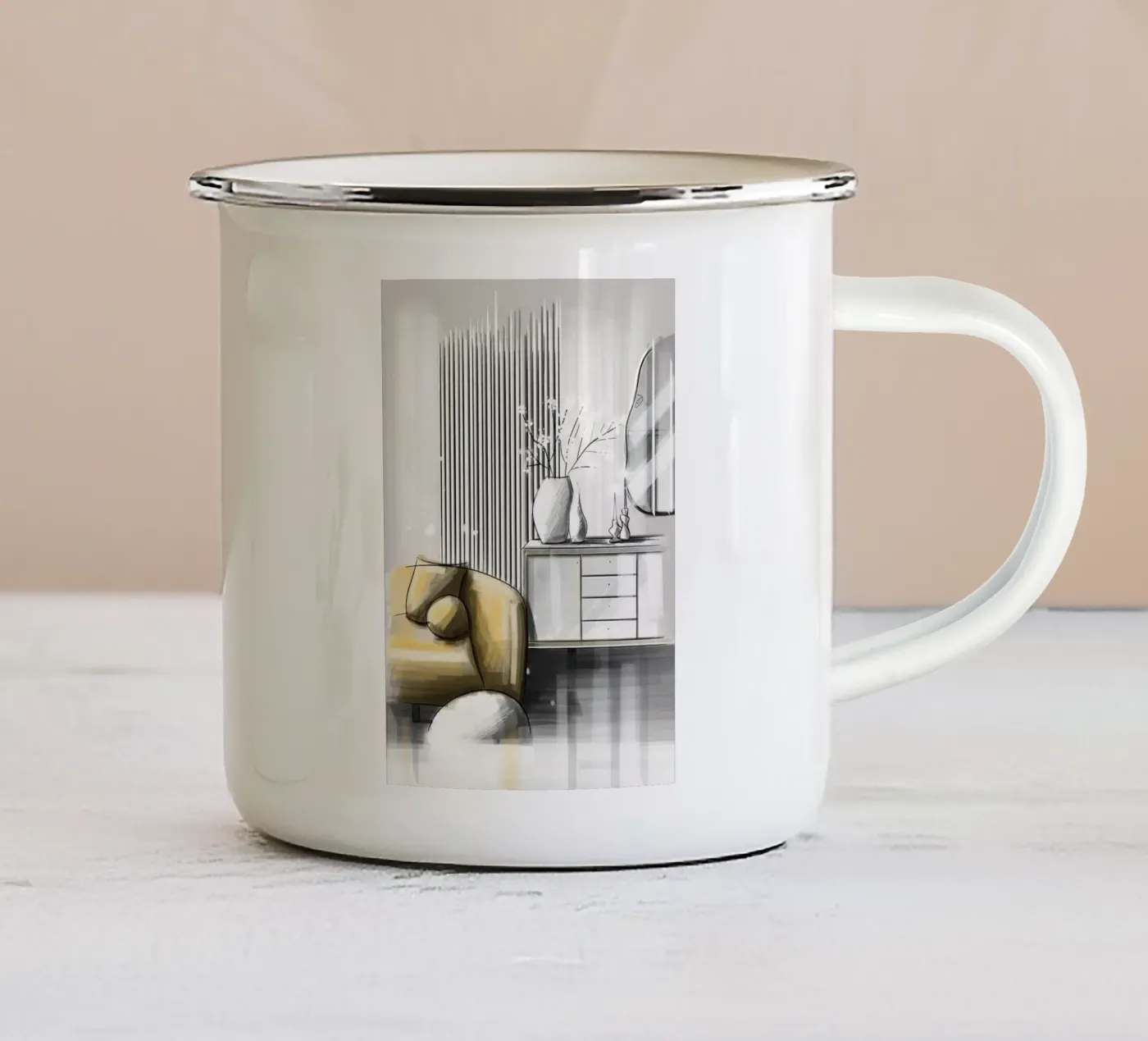 interior enamel mug by by elle arts