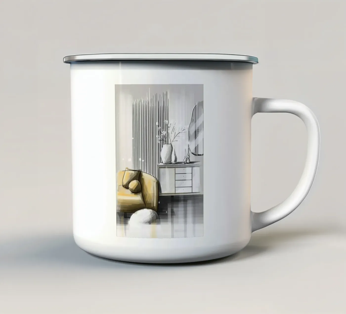 interior enamel mug by by elle arts