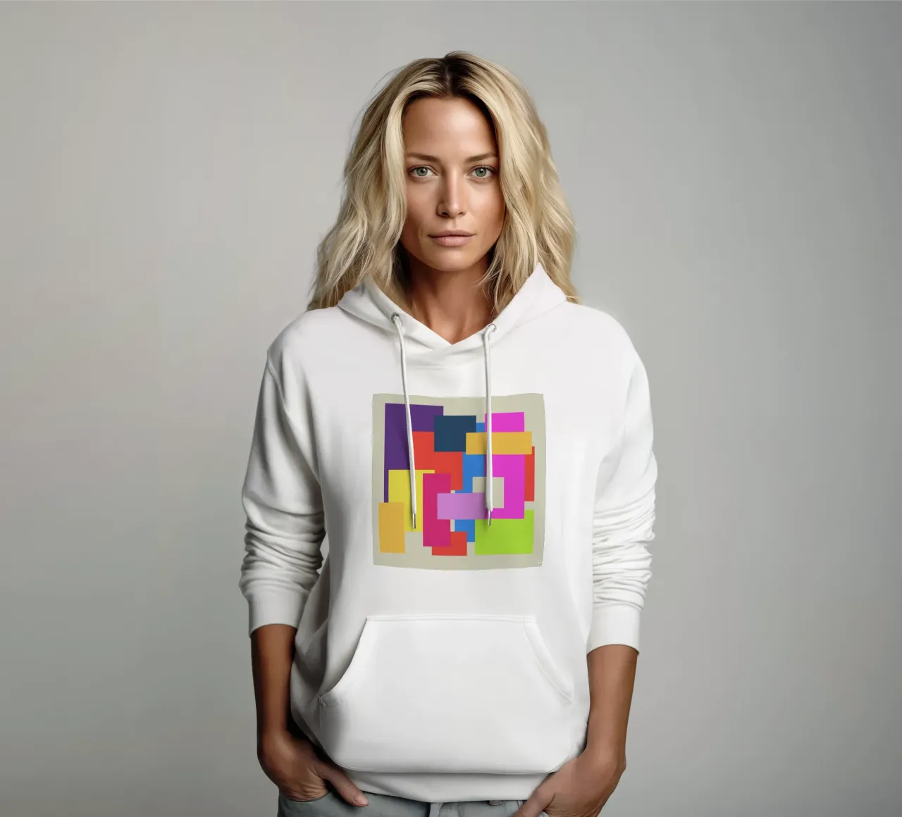 Bunte Quader felpa con cappuccio da Nica Colorie