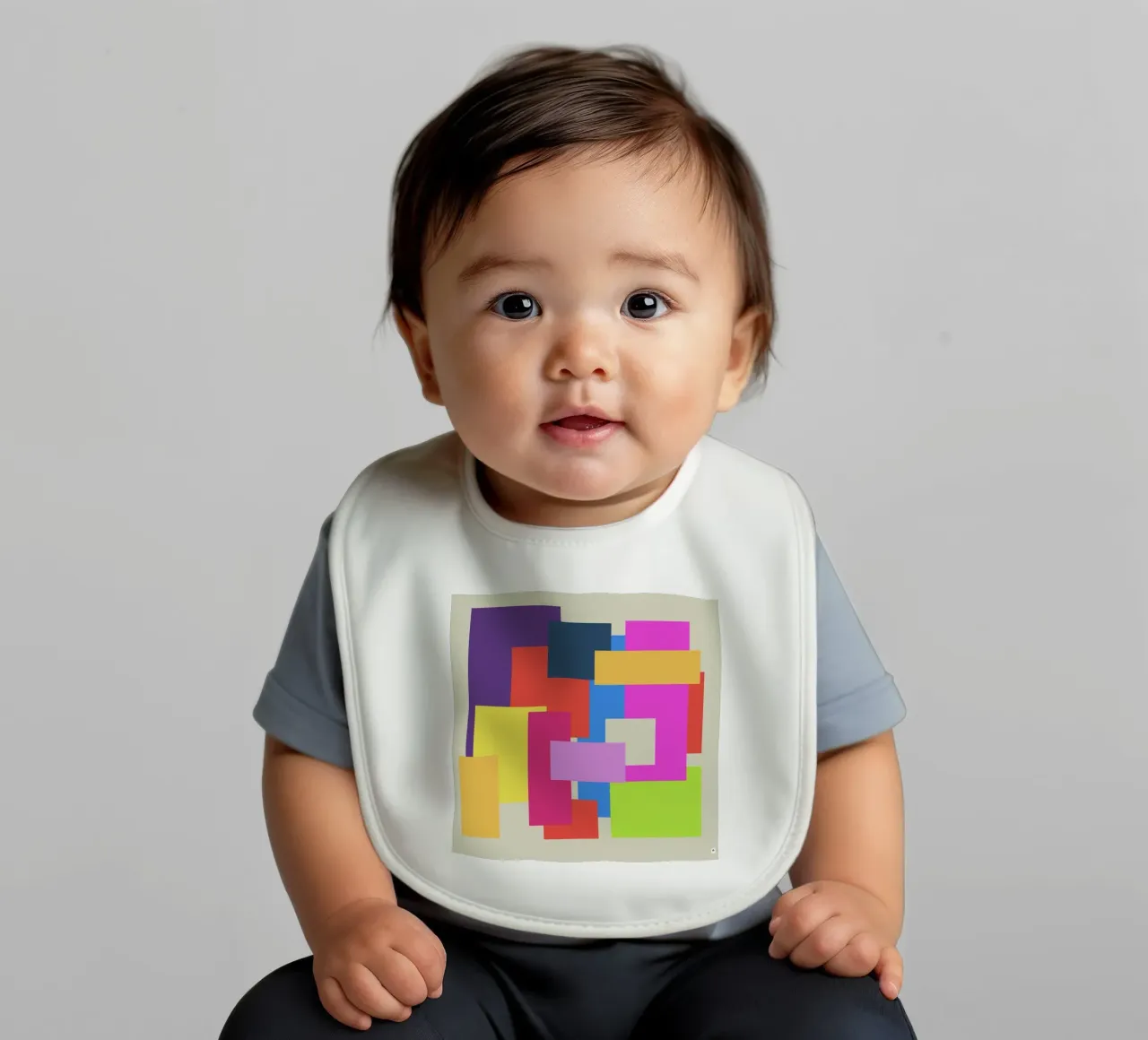 Cuboidi colorati bavaglino da Nica Colorie