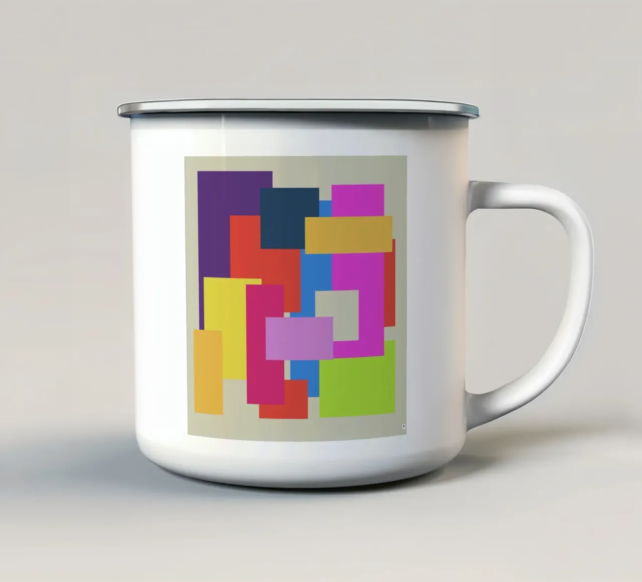 Bunte Quader tazza in smalto da Nica Colorie