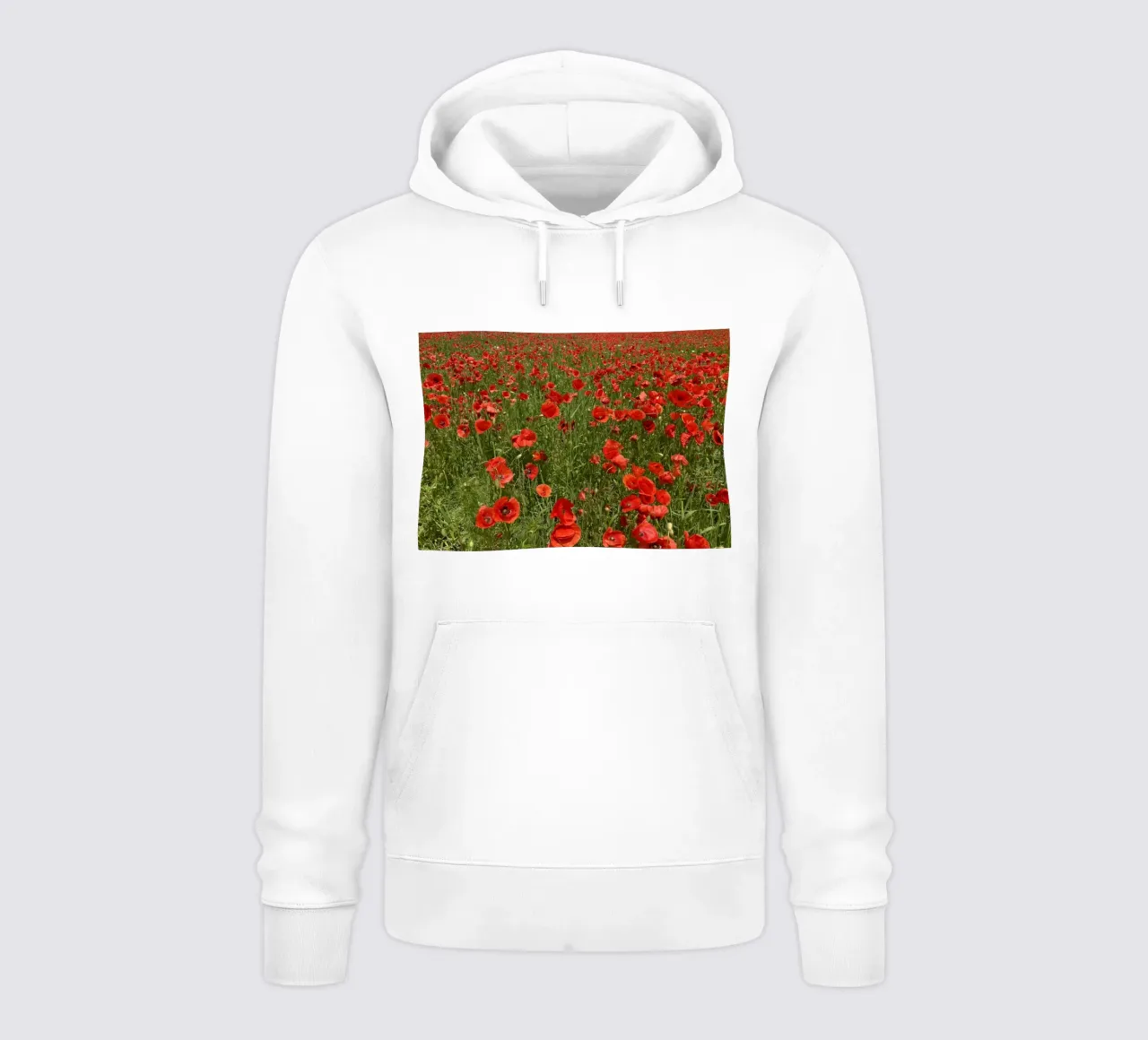 Il papavero in fiore a giugno felpa con cappuccio da Art Studio by Iris