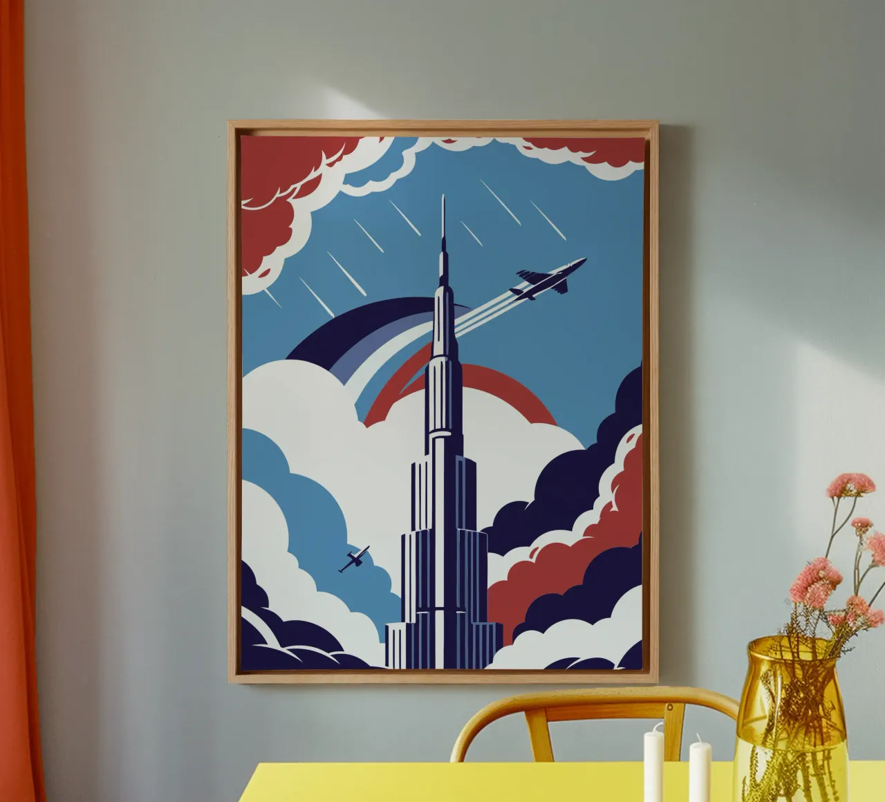 Città di Dubai tela con Cornice a cassetta da STORE PRESENCE