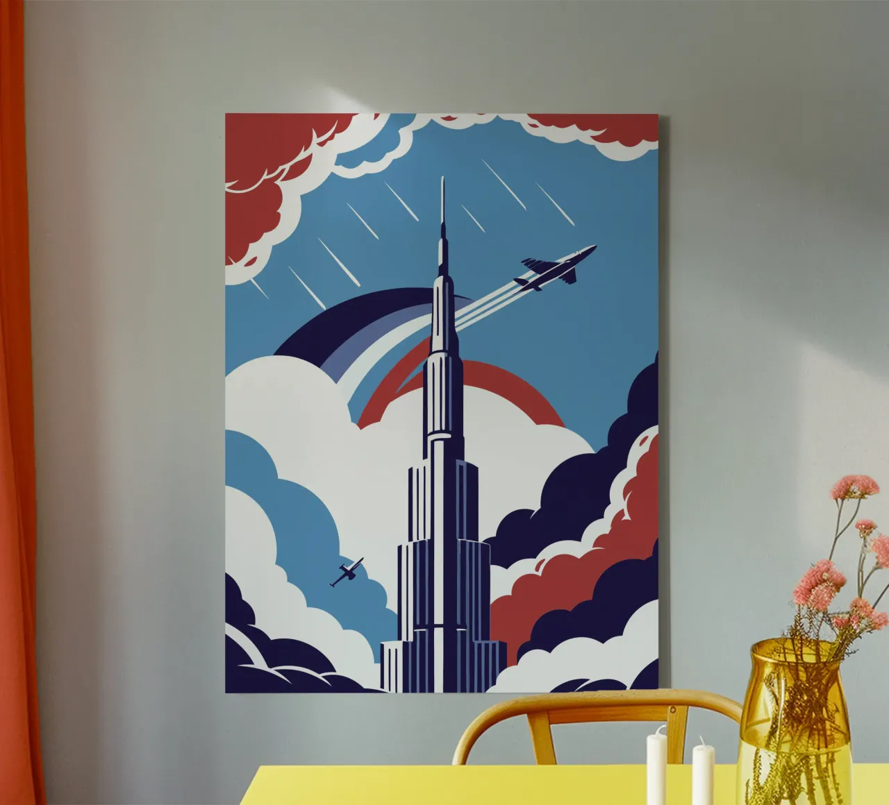 Città di Dubai tela con Cornice a cassetta da STORE PRESENCE